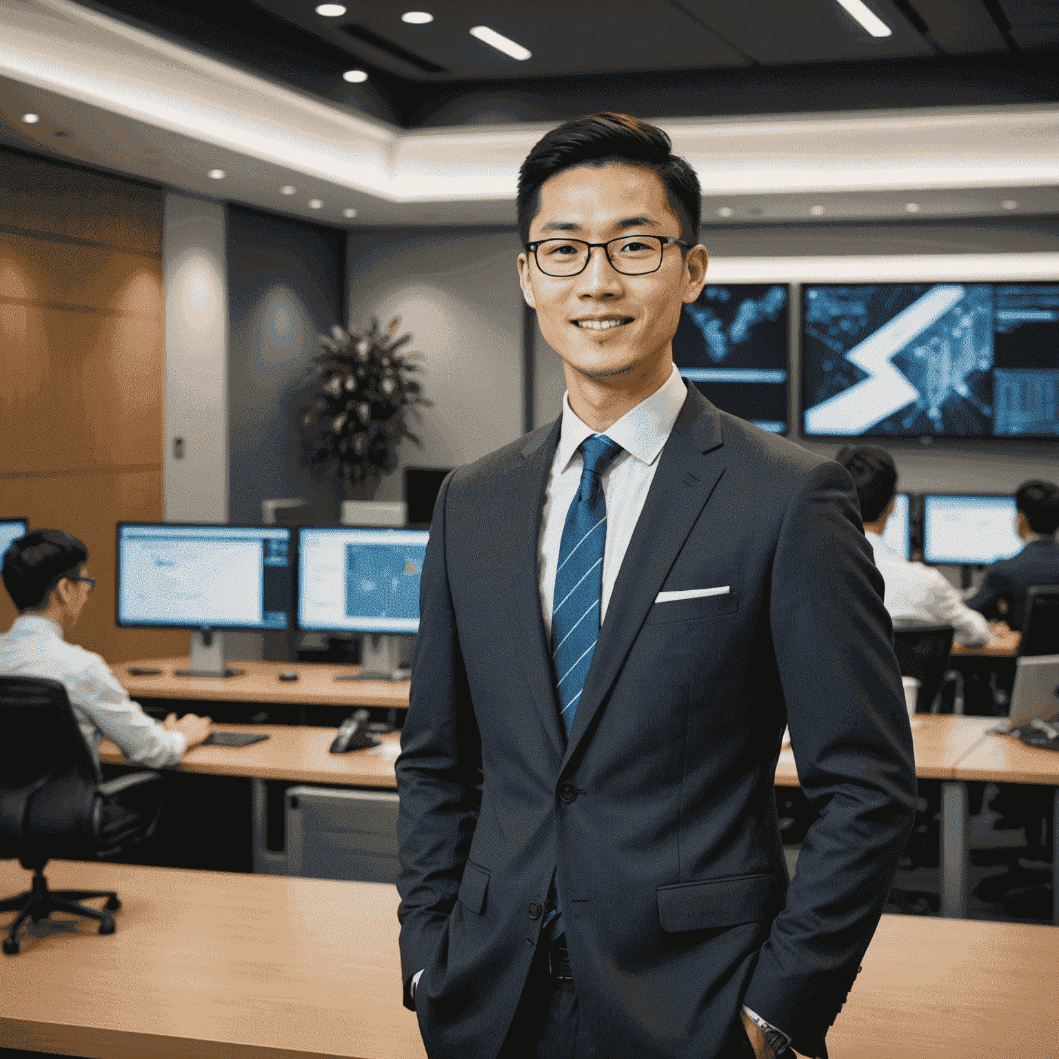 Michael Chen, Business Communication Specialist, presenting in a corporate environment